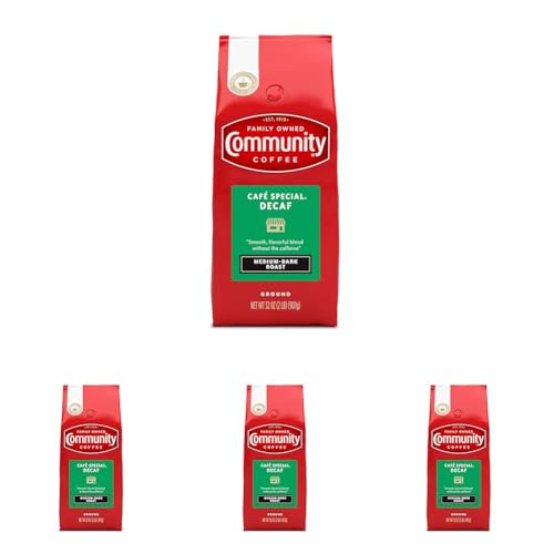  Community Coffee Cafe Special Half-Caff Medium Dark Roast Ground Coffee for Mornings and Special Occasions, 12 Ounces (