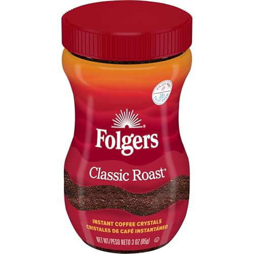  Folgers Classic Roast Instant Coffee, Rich Flavor for Morning Brew, Perfect for Busy Mornings, 8 Ounces
| Folgers Class