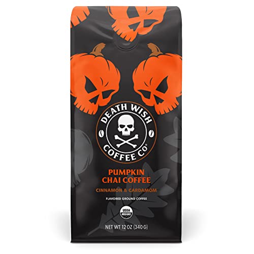 Death Wish Coffee Organic and Fair Trade Dark Roast Ground Coffee for Health-Conscious Coffee Lovers, Ideal for Morning 
