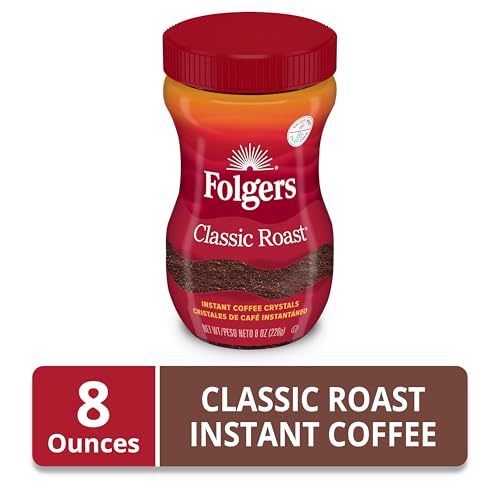  Folgers Classic Roast Instant Coffee, Rich Flavor for Morning Brew, Perfect for Busy Mornings, 8 Ounces
| Folgers Class