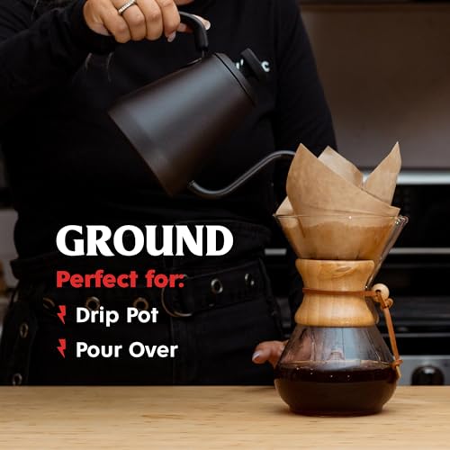 Death Wish Coffee Organic and Fair Trade Dark Roast Ground Coffee for Health-Conscious Coffee Lovers, Ideal for Morning 