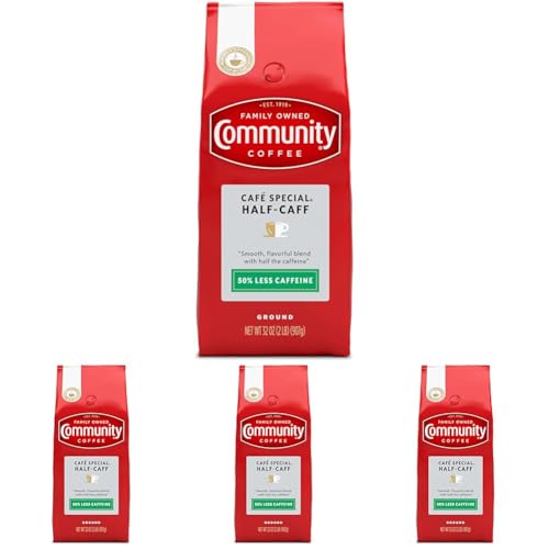  Community Coffee Cafe Special Half-Caff Medium Dark Roast Ground Coffee for Mornings and Special Occasions, 12 Ounces (