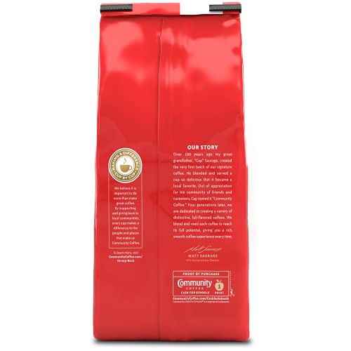  Community Coffee Cafe Special Half-Caff Medium Dark Roast Ground Coffee for Mornings and Special Occasions, 12 Ounces (