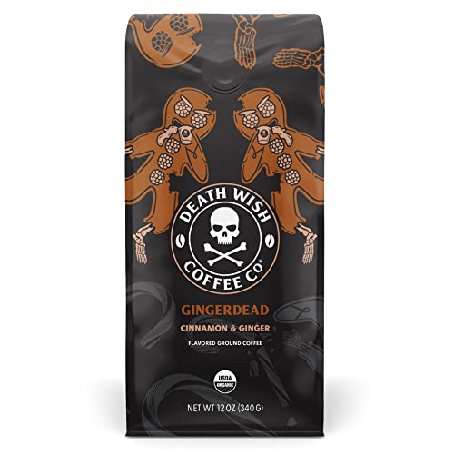 Death Wish Coffee Organic and Fair Trade Dark Roast Ground Coffee for Health-Conscious Coffee Lovers, Ideal for Morning 