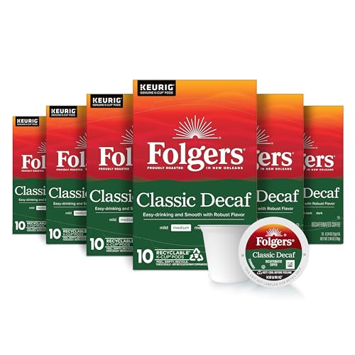  Folgers Colombian Decaf Coffee, Medium Roast, Keurig K-Cup Pods, 10 Count Box - Perfect for Busy Mornings
| Folgers Col