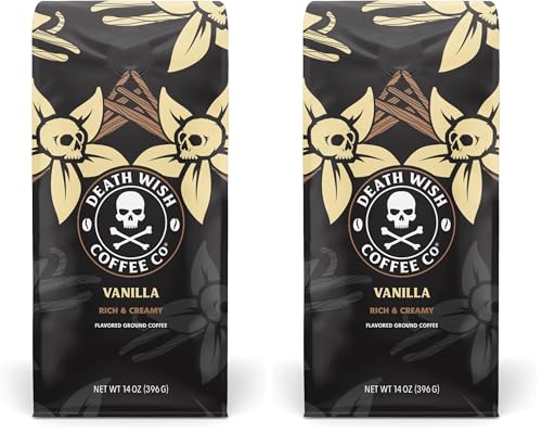 Death Wish Coffee Organic and Fair Trade Dark Roast Ground Coffee for Health-Conscious Coffee Lovers, Ideal for Morning 