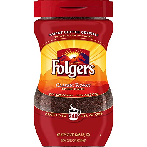  Folgers Classic Roast Instant Coffee, Rich Flavor for Morning Brew, Perfect for Busy Mornings, 8 Ounces
| Folgers Class