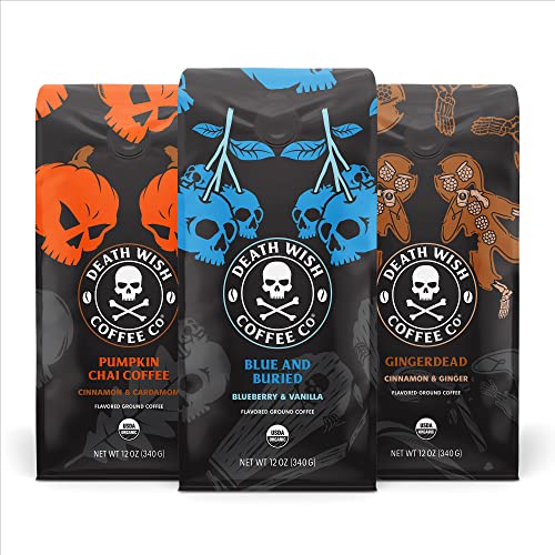 Death Wish Coffee Organic and Fair Trade Dark Roast Ground Coffee for Health-Conscious Coffee Lovers, Ideal for Morning 