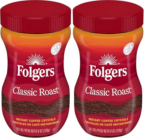  Folgers Classic Roast Instant Coffee, Rich Flavor for Morning Brew, Perfect for Busy Mornings, 8 Ounces
| Folgers Class