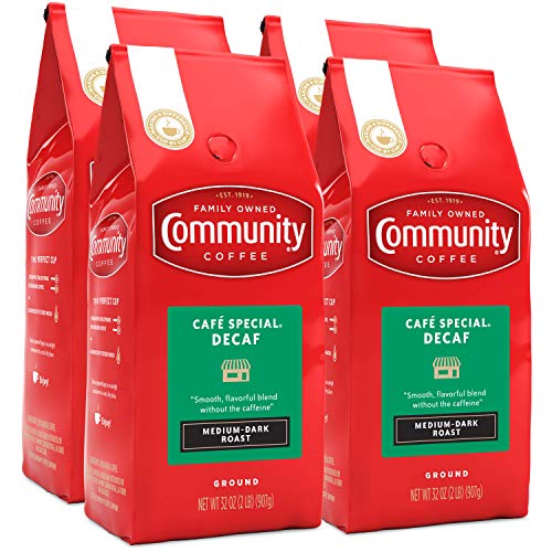  Community Coffee Cafe Special Half-Caff Medium Dark Roast Ground Coffee for Mornings and Special Occasions, 12 Ounces (