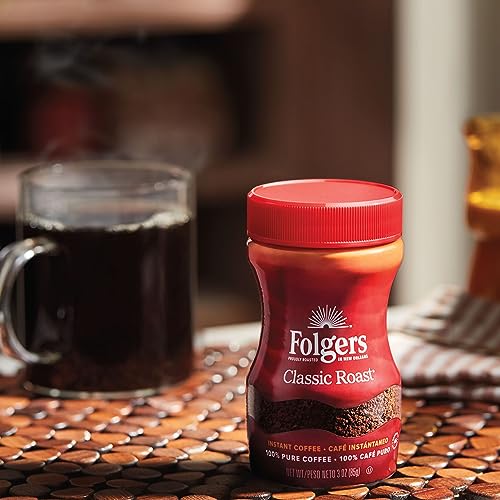 Folgers Classic Roast Instant Coffee, Rich Flavor for Morning Brew, Perfect for Busy Mornings, 8 Ounces
| Folgers Class