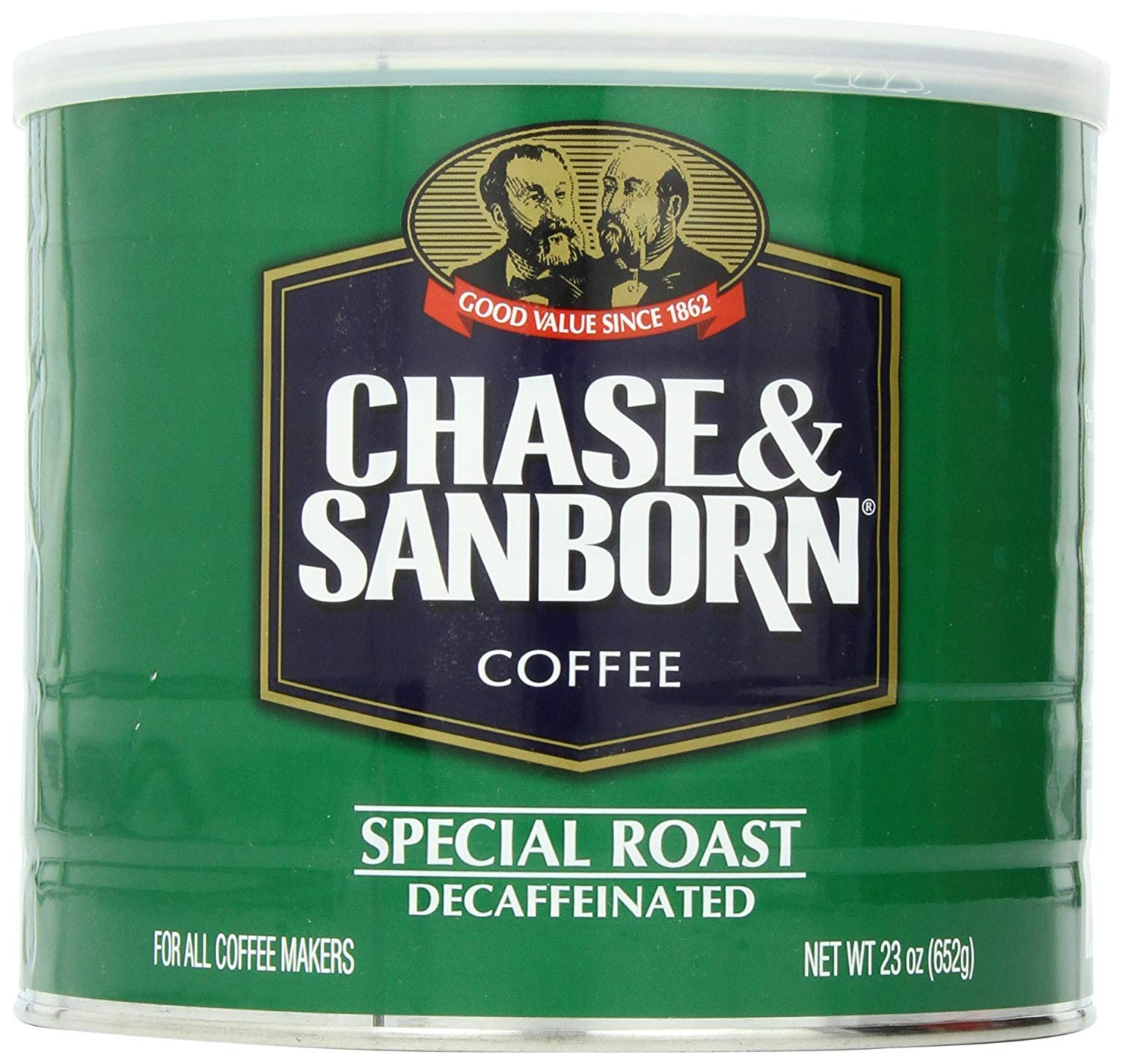  Chase & Sanborn Special Roast Decaf Ground Coffee for Non-Smokers, Medium Roast, 23 Ounce - Energizing Non-Caffeinated 