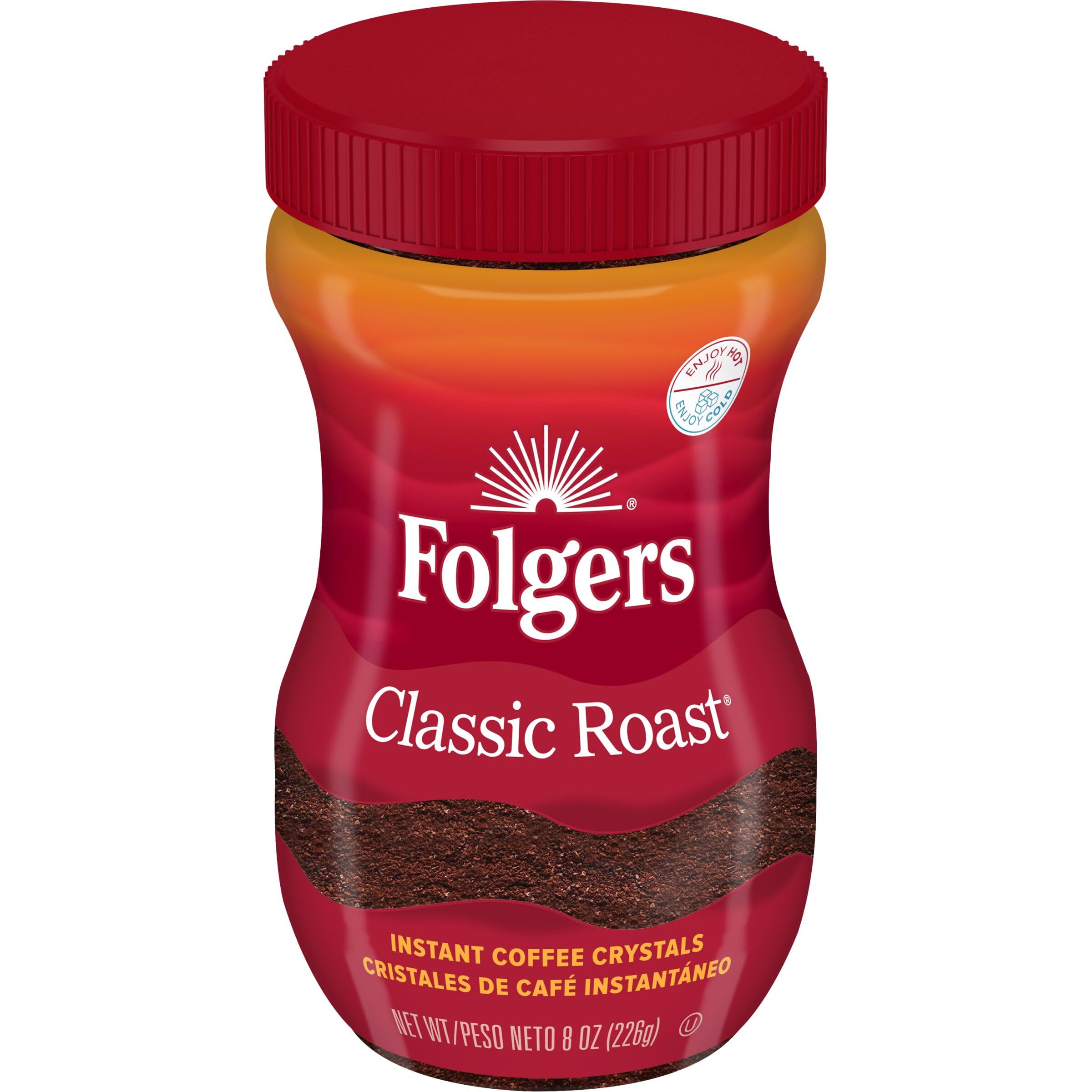  Folgers Classic Roast Instant Coffee, Rich Flavor for Morning Brew, Perfect for Busy Mornings, 8 Ounces
| Folgers Class
