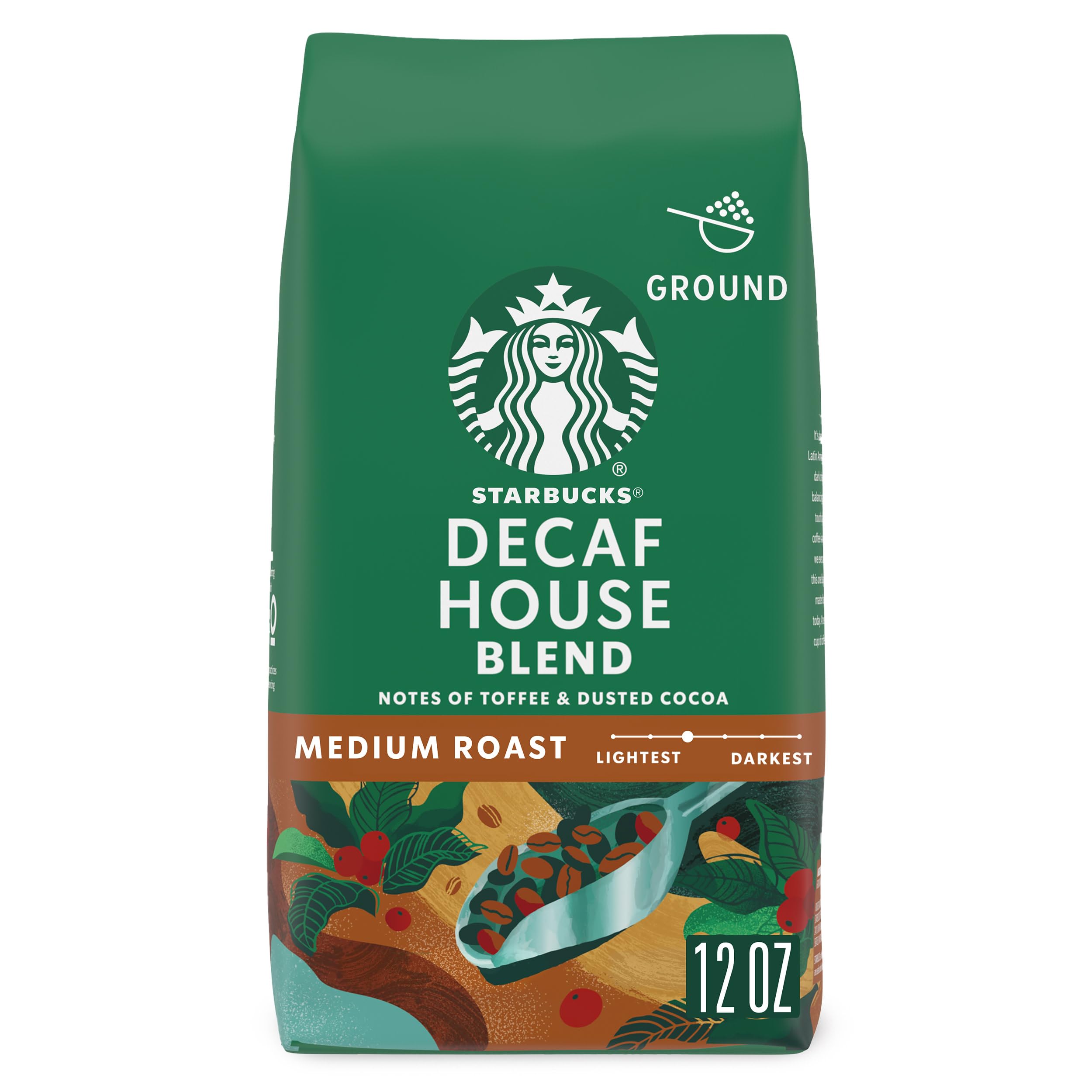 Starbucks Decaf Medium Roast Coffee - Hot or Iced, 12 oz | Perfect Morning Pick-me-up