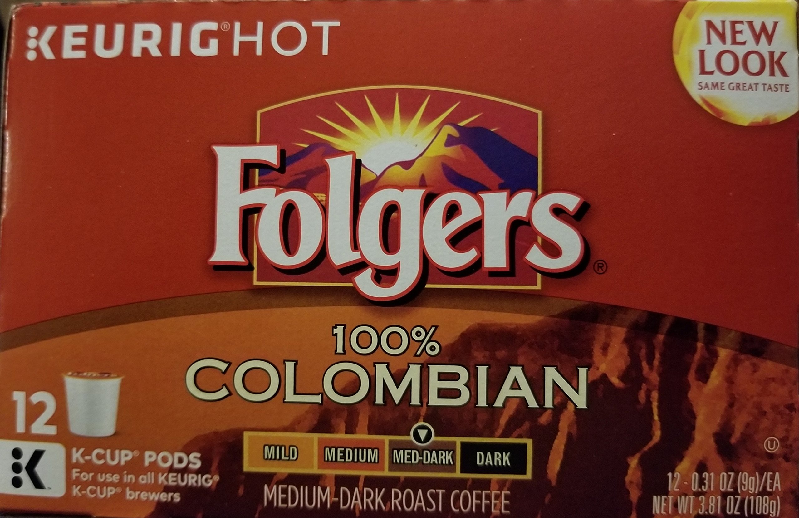 Folgers Gourmet Selections Medium Dark Roast Keurig Brewed Coffee, Lively Columbian Blend, 12 Count
| Lively Columbian 
